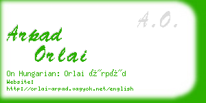 arpad orlai business card